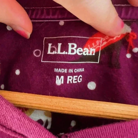 NWOT LL Bean Maroon Burgundy Button Up Long Sleeved Shirt Women's Size M - Picture 4 of 5